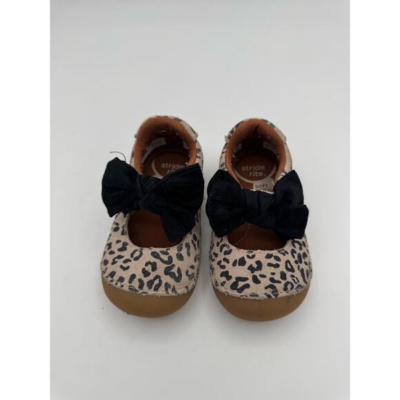 Stride Rite soft motion Esme leopard bow mary jane shoes baby size 5W - Picture 1 of 5